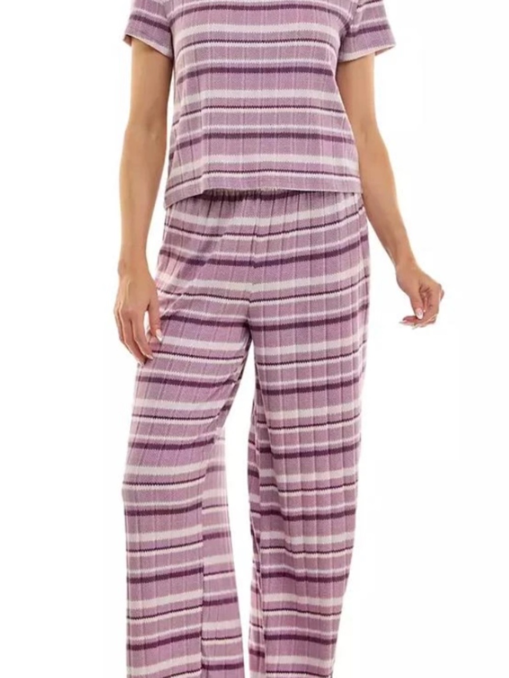 Roudelain Purple Striped Pajamas Set